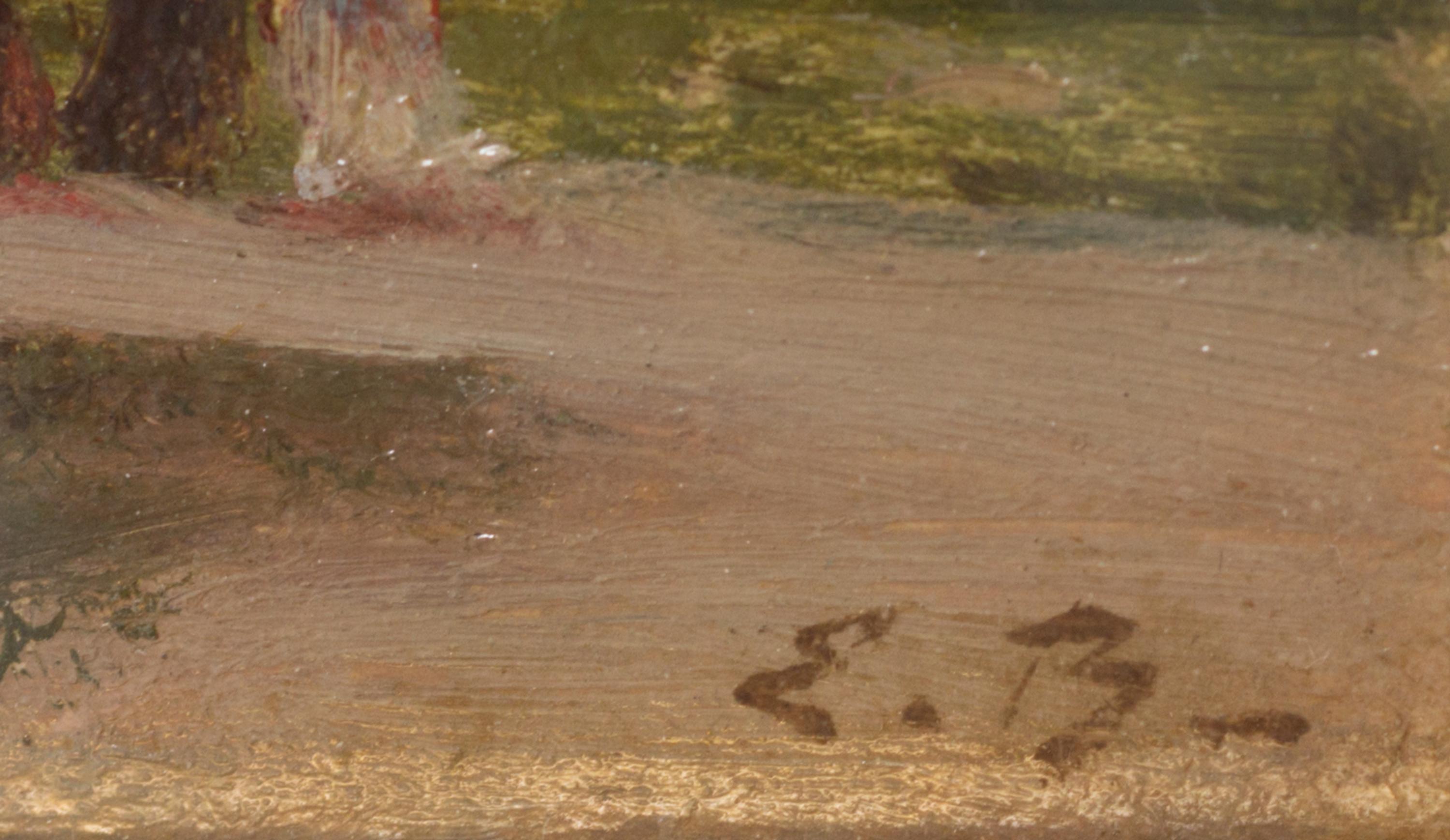 Eugène Boudin, (French, 1824-1898), Untitled (People Strolling in a Landscape), c. 1871-1873
