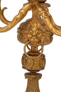 A Pair of Napoleon III Gilt Bronze Five-Light Candelabra