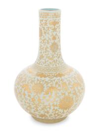 A Chinese Celadon Ground Gilt Porcelain Globular Vase, Tianqiuping