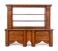 An Italian Walnut Serving Cabinet and Hanging Étagère
