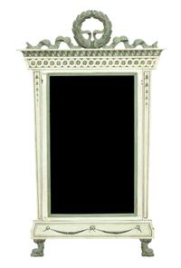 A Louis XVI Style Painted Mirror Height 48 x width 28 1/2 inches. — 20TH CENTURY