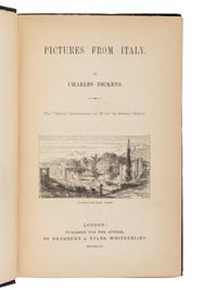 DICKENS, Charles (1812-1870). Pictures From Italy . London: for the author by Bradbury & Evans, 1846.