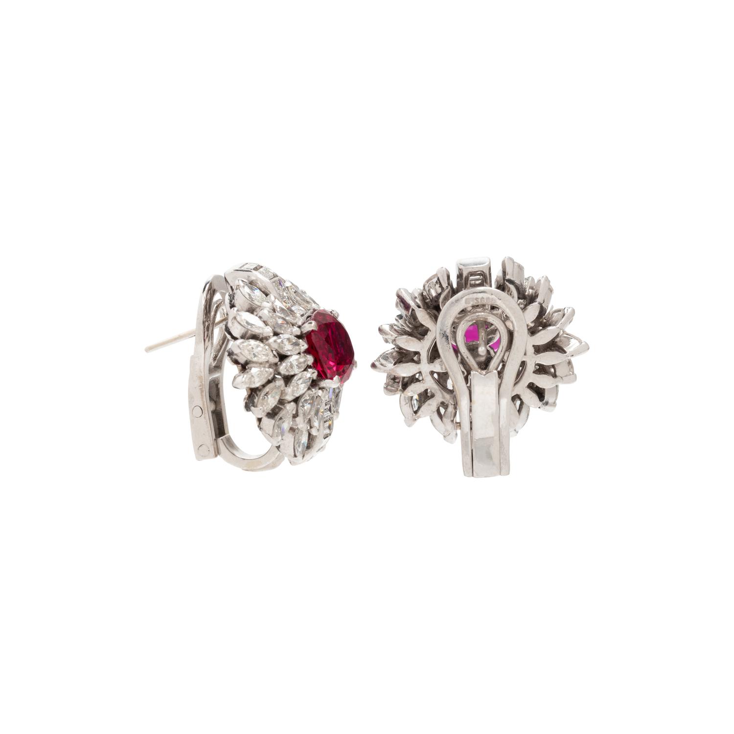 RUBY AND DIAMOND EARCLIPS