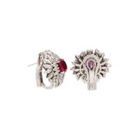 RUBY AND DIAMOND EARCLIPS