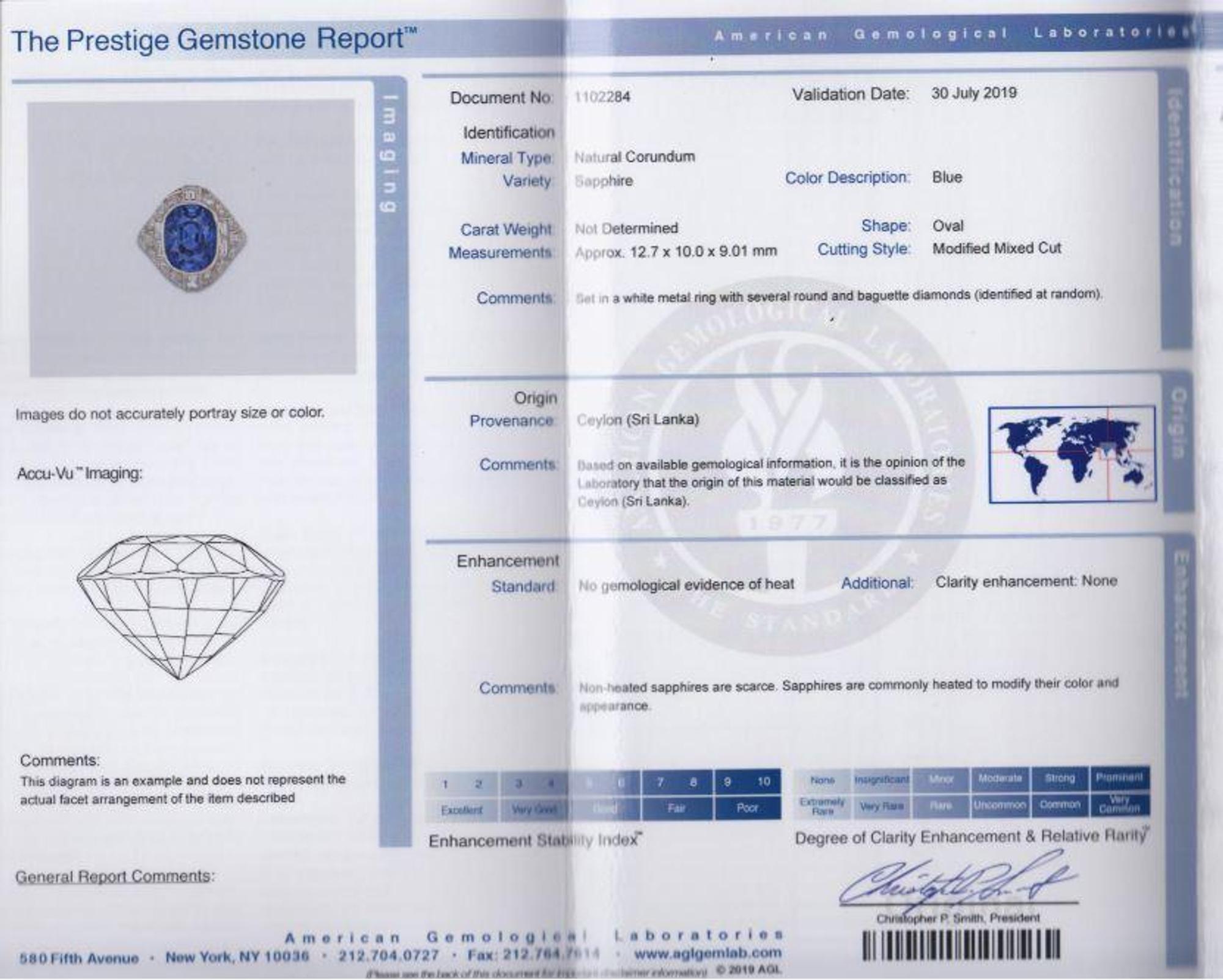 Art Deco, Ceylon Sapphire and Diamond Ring