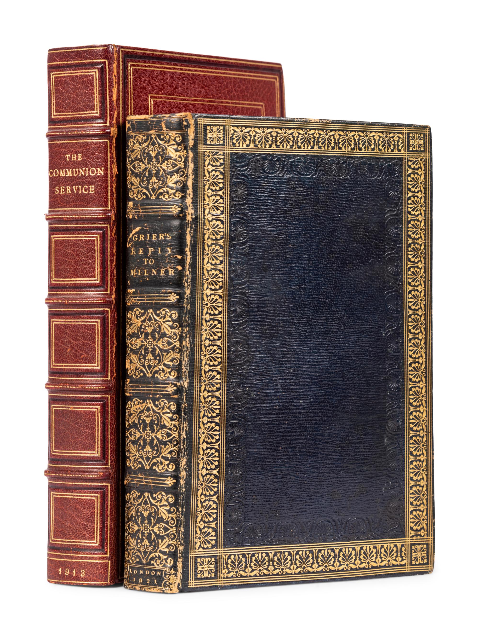 [FORE-EDGE PAINTING]. A group of 2 religious books concealing FORE-EDGE PAINTINGS, comprising: