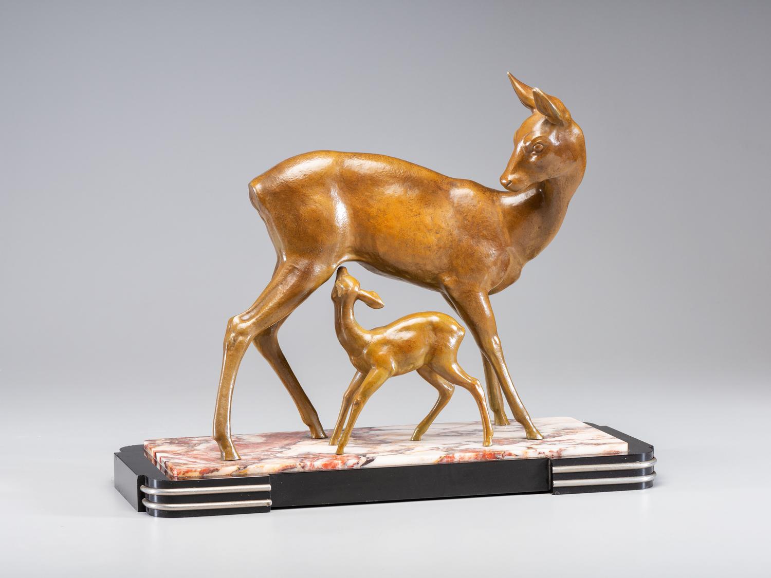 Doe and Fawn Figural Group