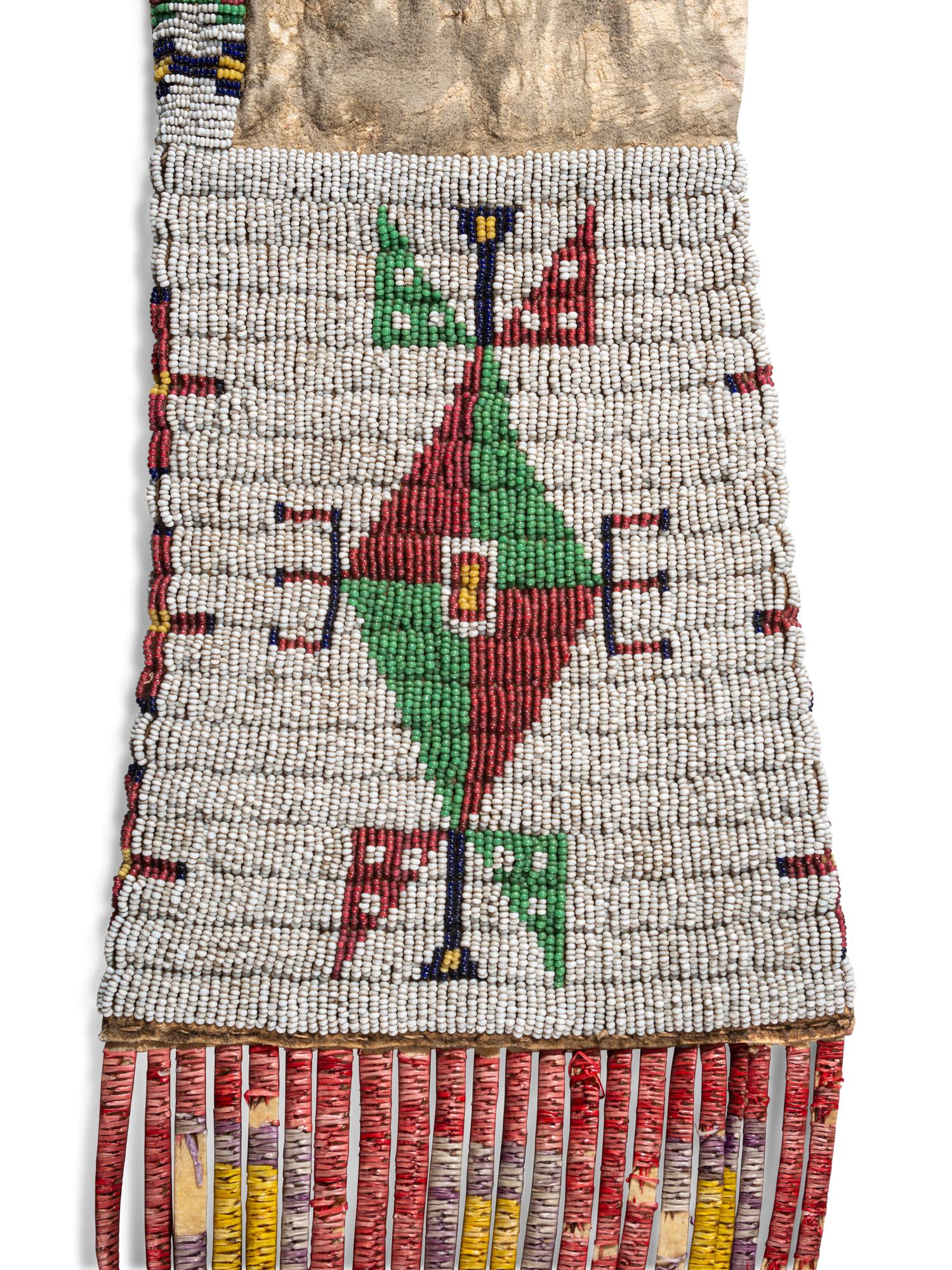 Sioux Beaded Hide Tobacco Bag