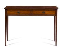 A Regency Style Mahogany Console Table Height 30 1/4 x width 41 3/4 x depth 13 3/8 inches. — ARTHUR BRETT & SONS, LATE 19TH CENTURY