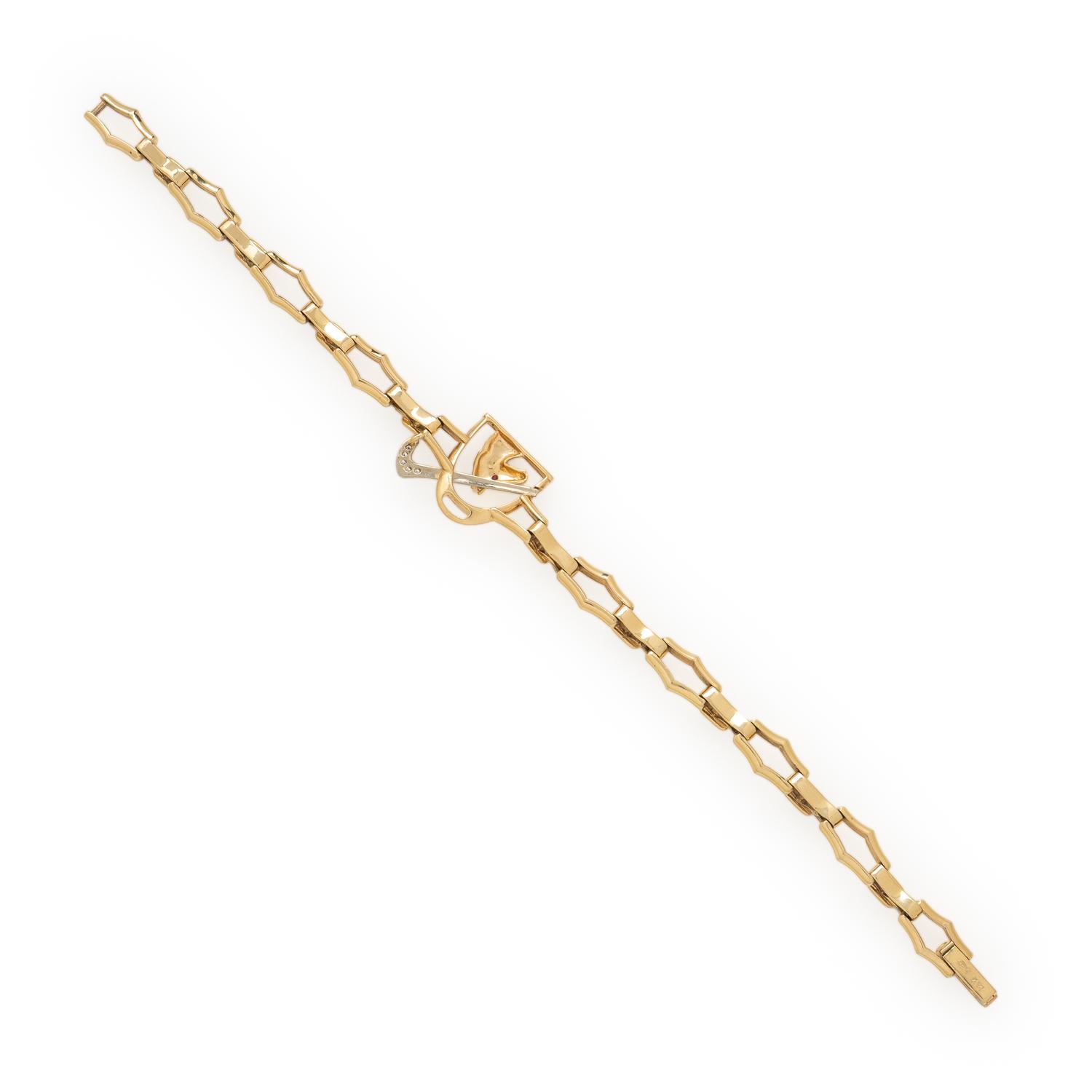 Diamond and Yellow Gold Equestrian Bracelet