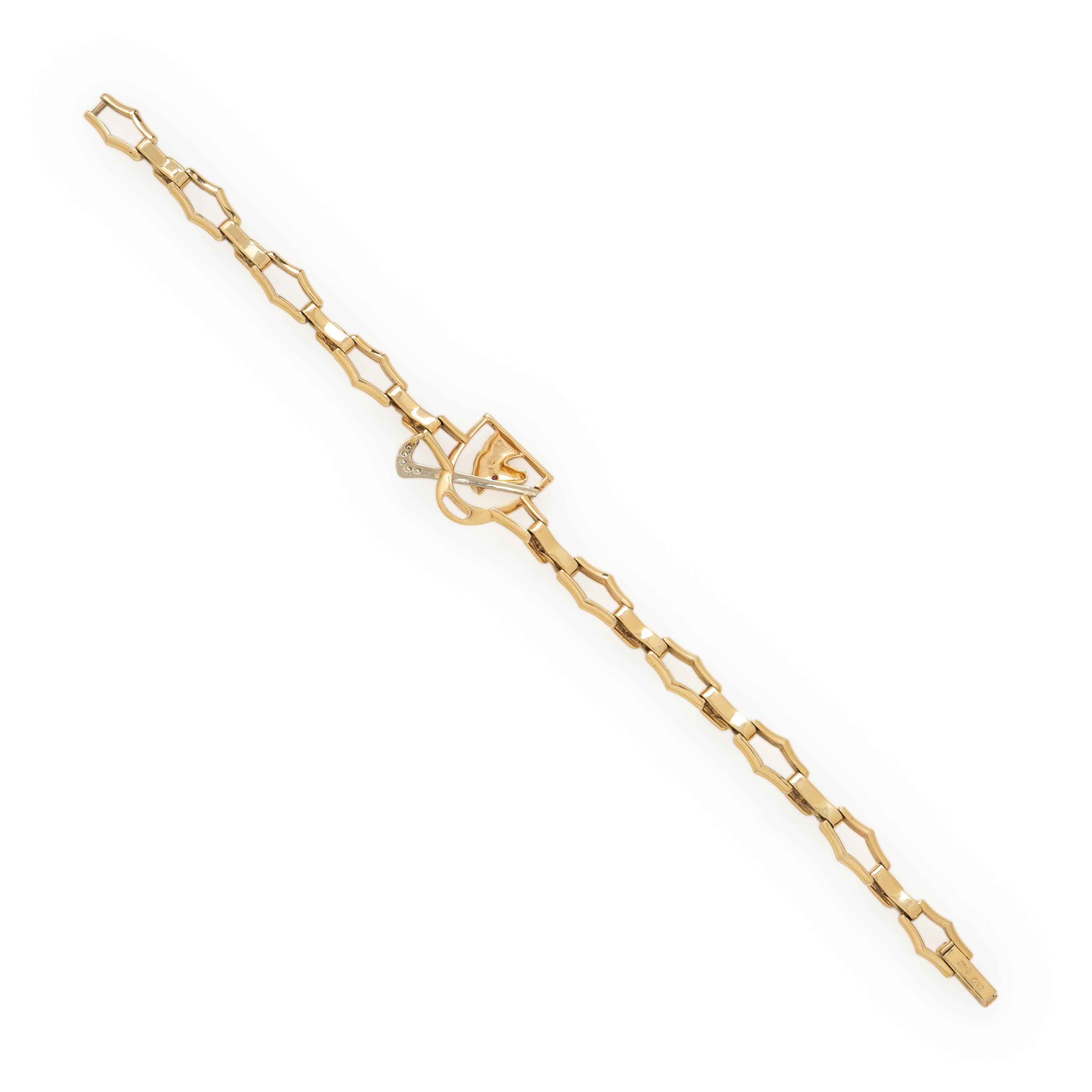 Diamond and Yellow Gold Equestrian Bracelet