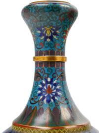 A Pair of Chinese Export Cloisonné Enamel Vases