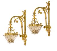 A Pair of French Gilt-Bronze Appliques