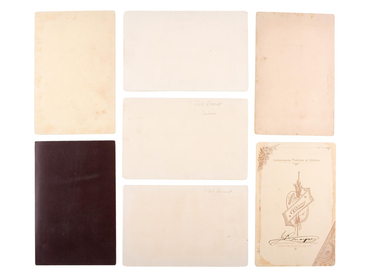 [WESTERN AMERICANA] -- [EARLY PHOTOGRAPHY]. Dakota Territory album containing CDVs and cabinet cards of soldiers, citizens, and landmarks incl. Fort Bennett by R.L. Kelly, George W. Scott, and J.C.H. Grabill.