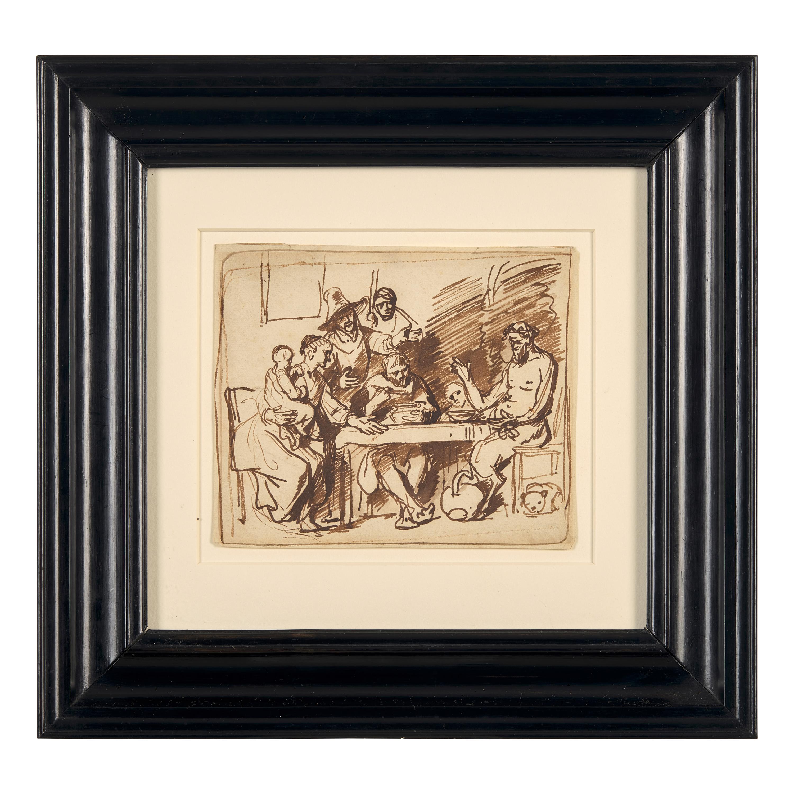 Circle of Rembrandt van Rijn (Dutch, 1606-1669) — The Satyr and the Peasants