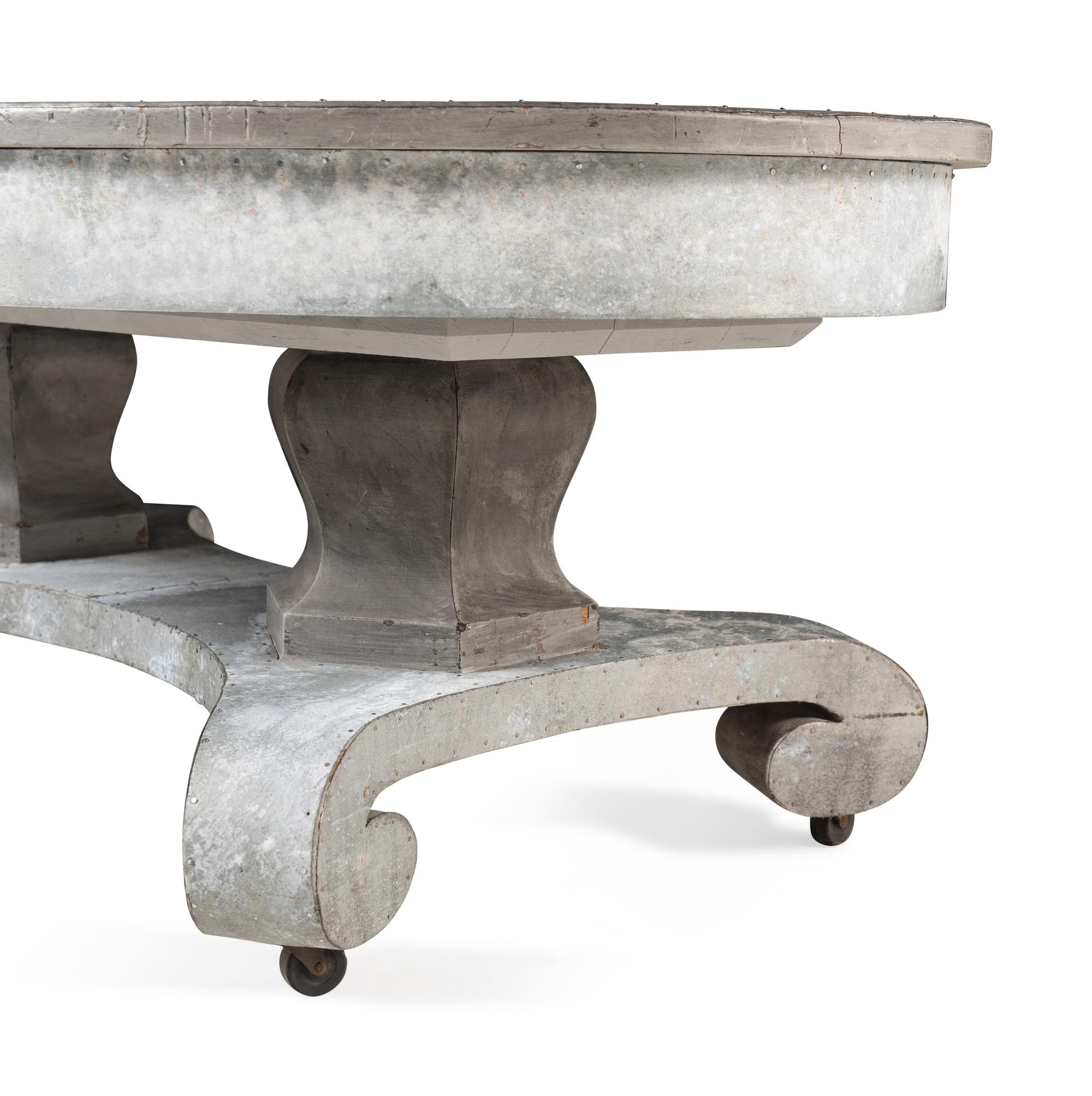 A Patinated Metal-Clad Low Table