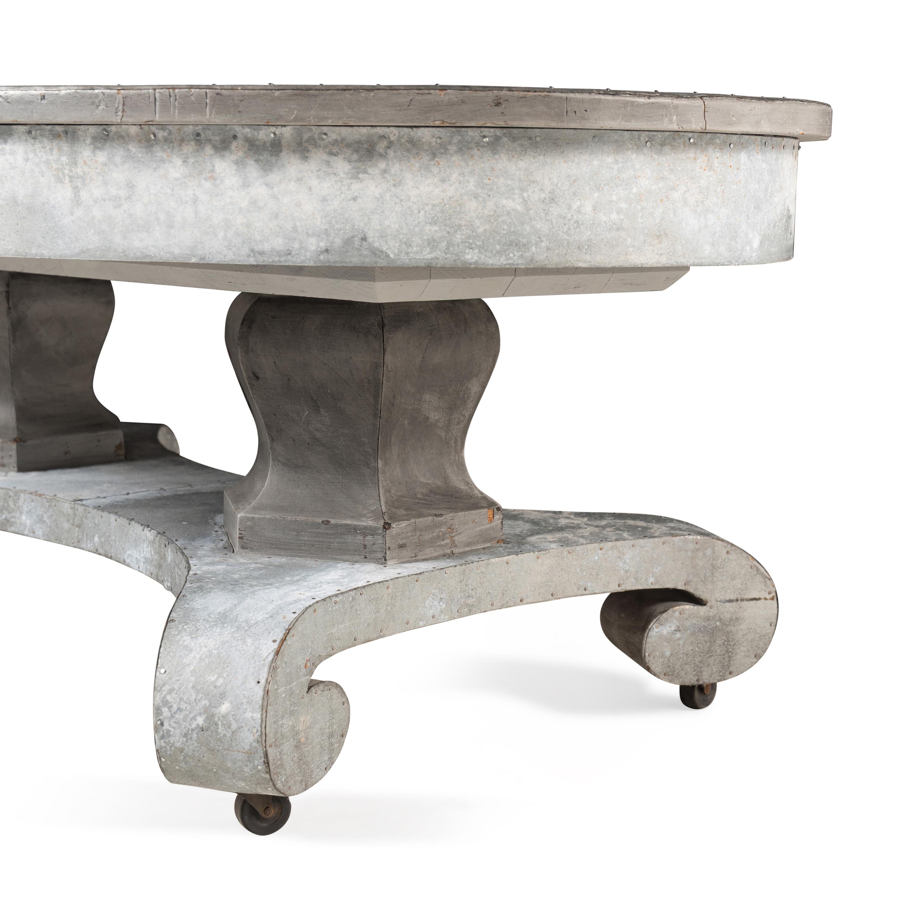 A Patinated Metal-Clad Low Table