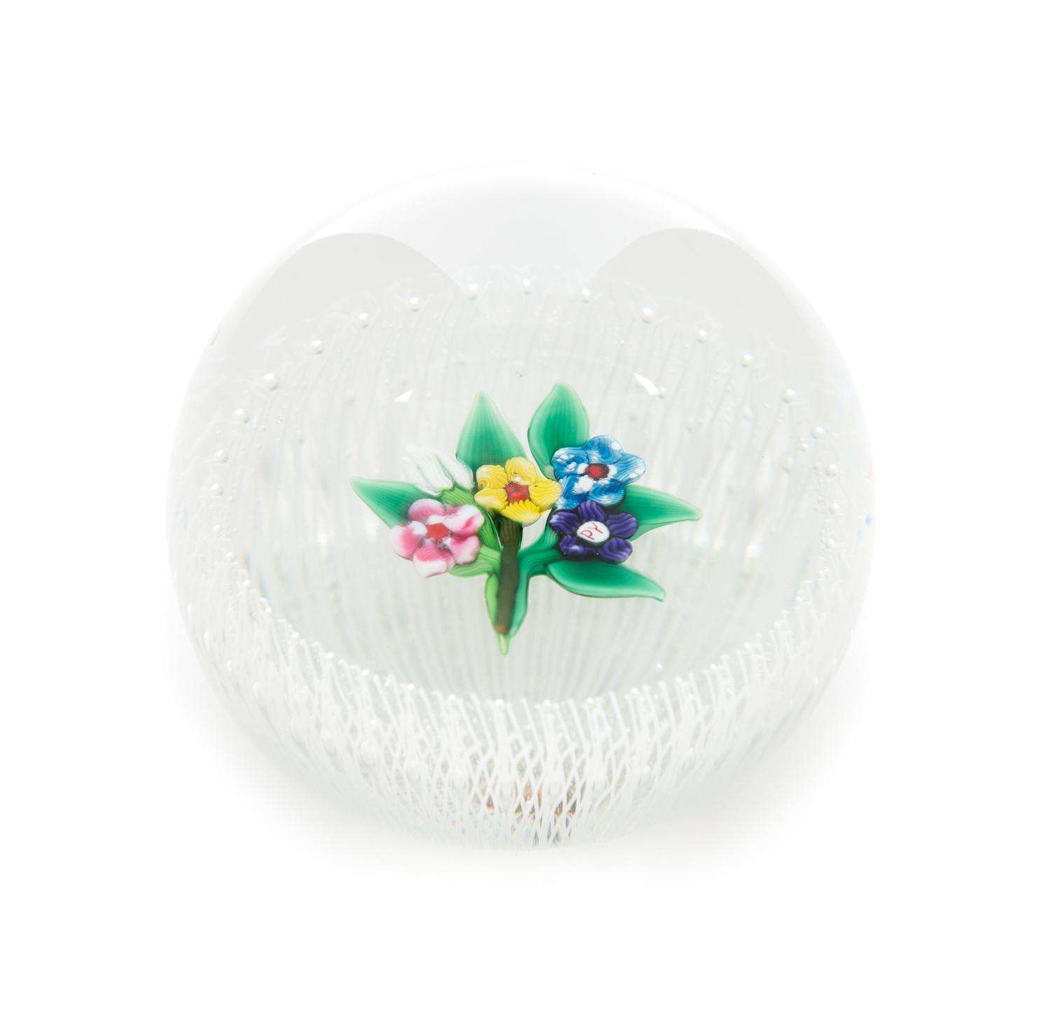 Paul Ysart, (Spanish, 1904-1991), a Bouquet in a Basket paperweight
