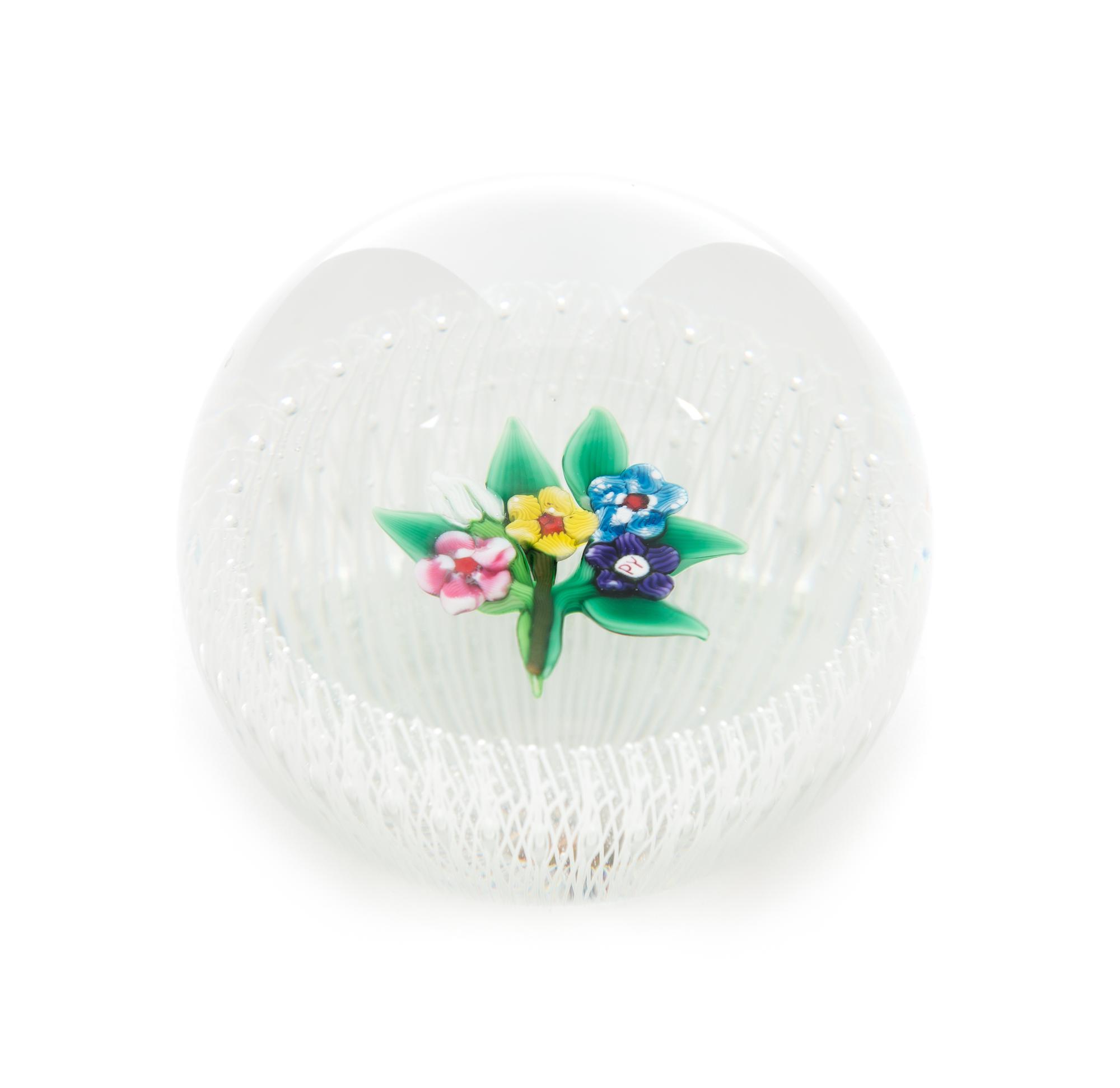 Paul Ysart, (Spanish, 1904-1991), a Bouquet in a Basket paperweight