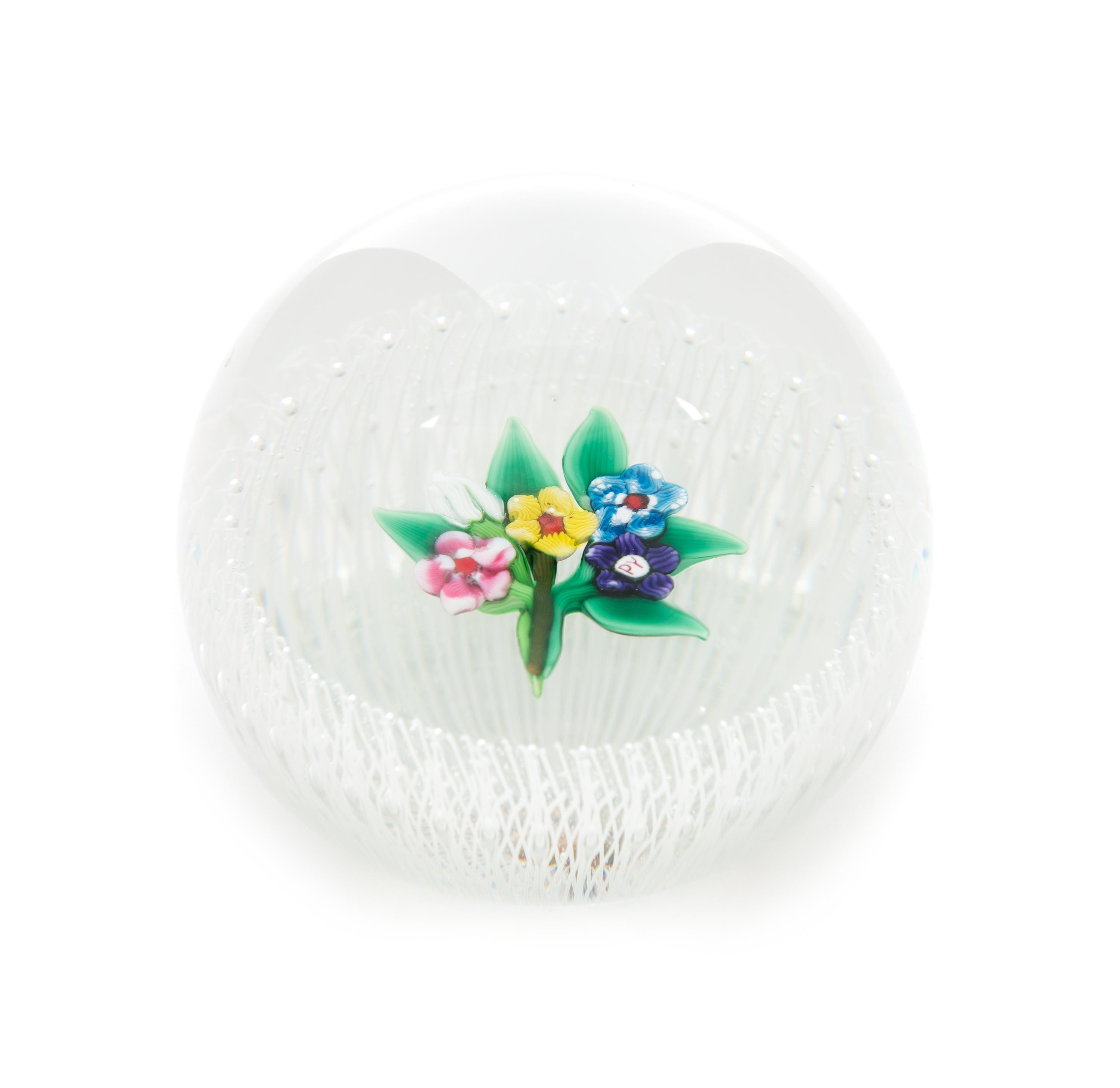 Paul Ysart, (Spanish, 1904-1991), a Bouquet in a Basket paperweight