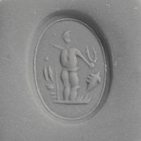 A Neoclassical Carnelian and Gold Stickpin with a Mythological Scene