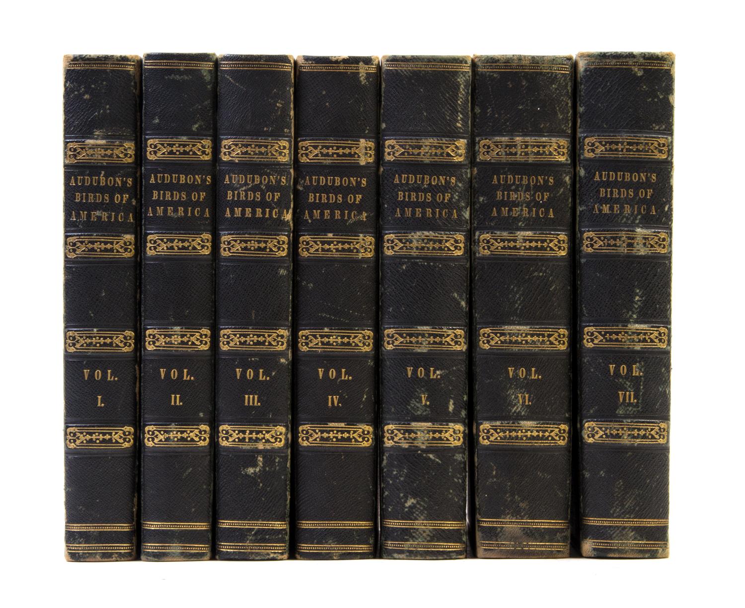 AUDUBON, JOHN JAMES. The Birds of America. New York; Philadelphia, 1840-1844. 7 vols. First octavo edition. Complete with 500 plates.