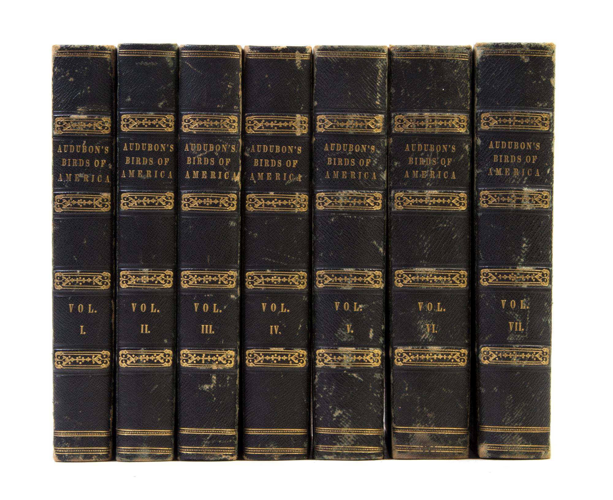 AUDUBON, JOHN JAMES. The Birds of America. New York; Philadelphia, 1840-1844. 7 vols. First octavo edition. Complete with 500 plates.