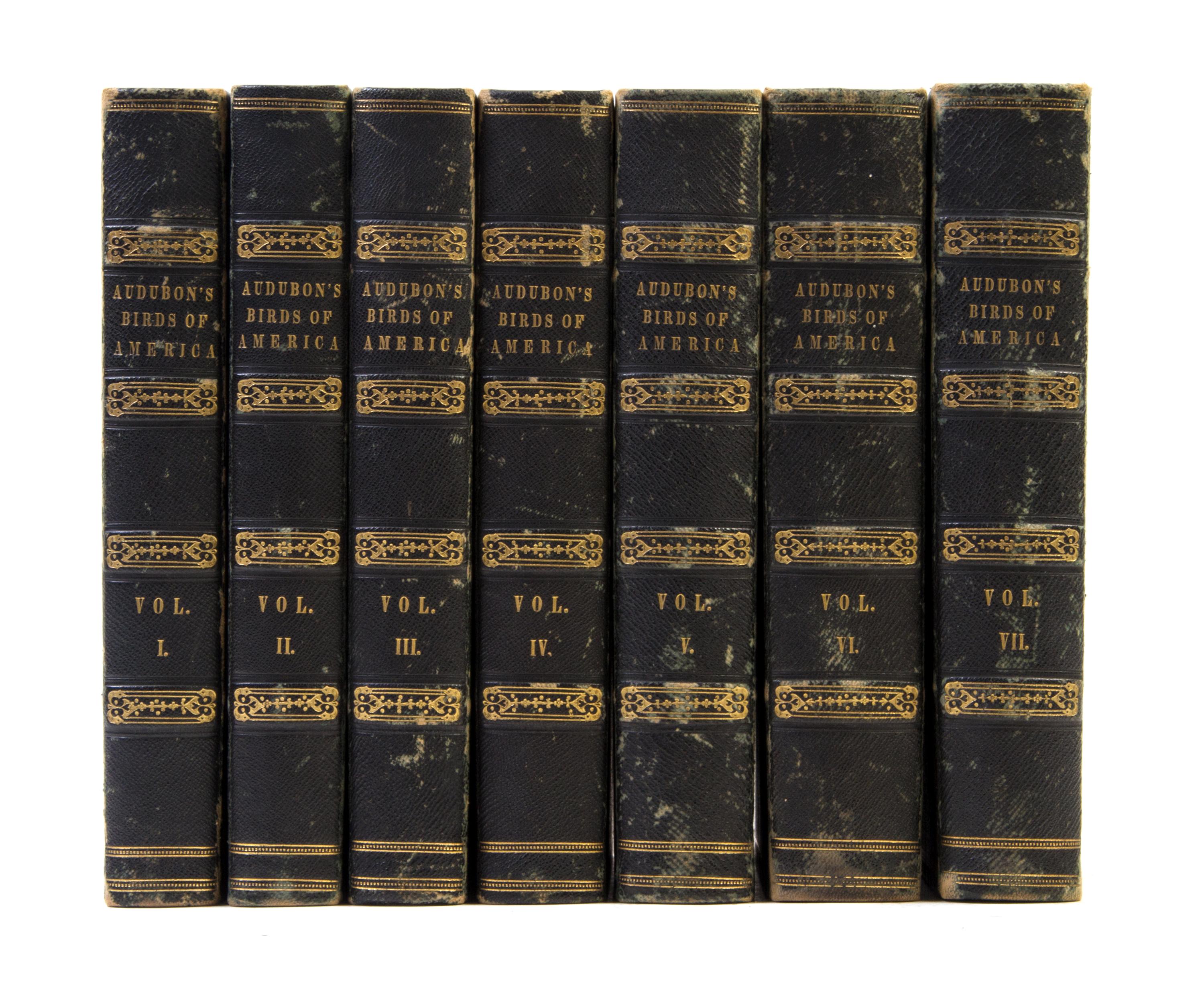 AUDUBON, JOHN JAMES. The Birds of America. New York; Philadelphia, 1840-1844. 7 vols. First octavo edition. Complete with 500 plates.