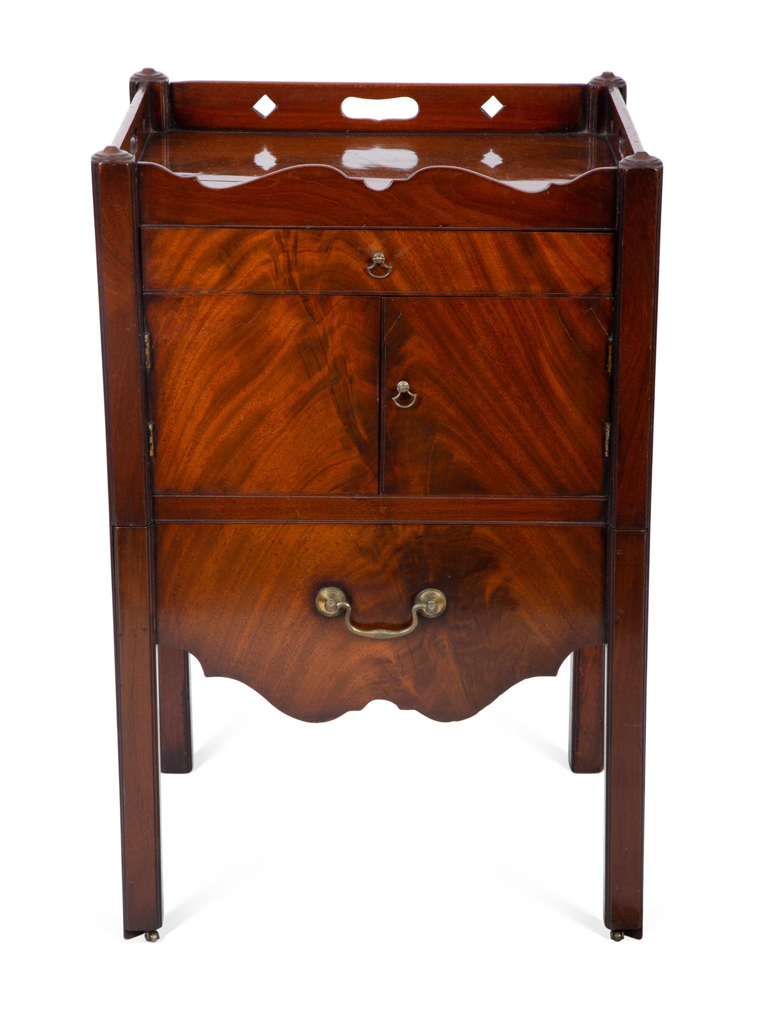 A George III Style Figured Mahogany Bedside Commode — 19TH/20TH CENTURY