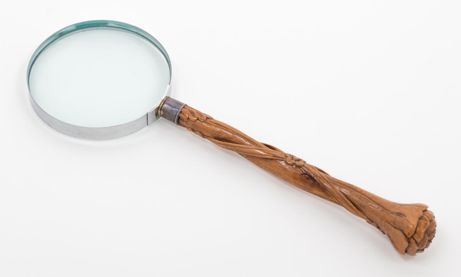 An Art Nouveau Style Magnifying Glass Length 12 inches. — 20TH CENTURY