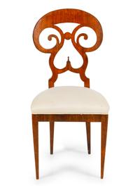 A Biedermeier Walnut Side Chair