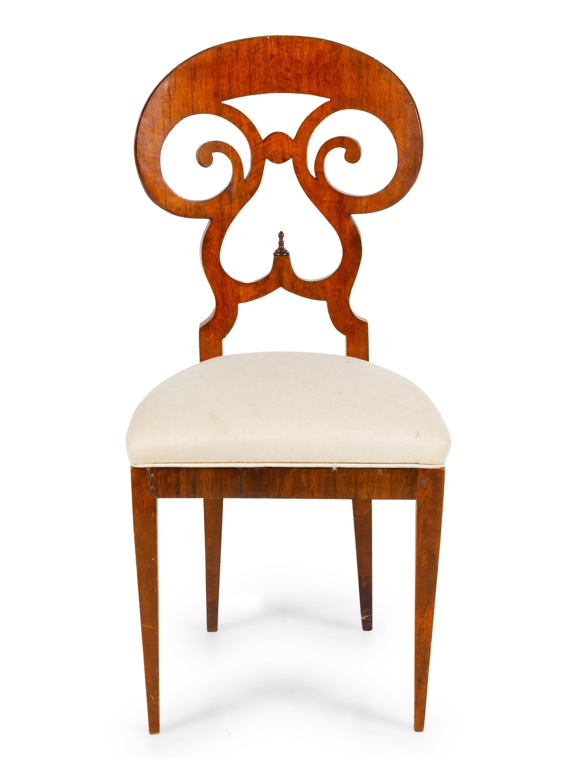 A Biedermeier Walnut Side Chair