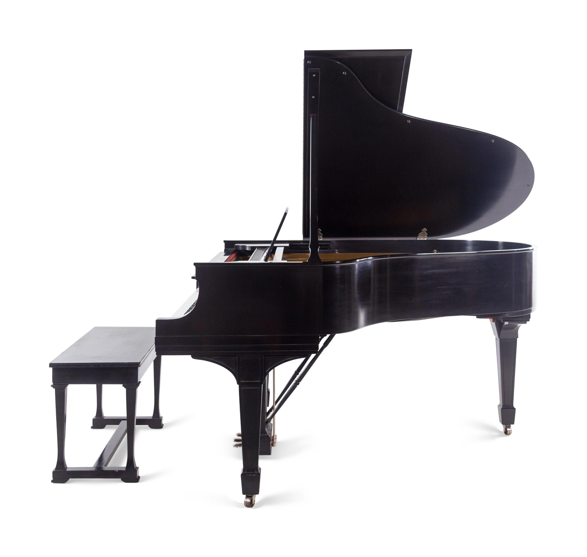A Steinway and Sons Black Lacquered Model O Piano