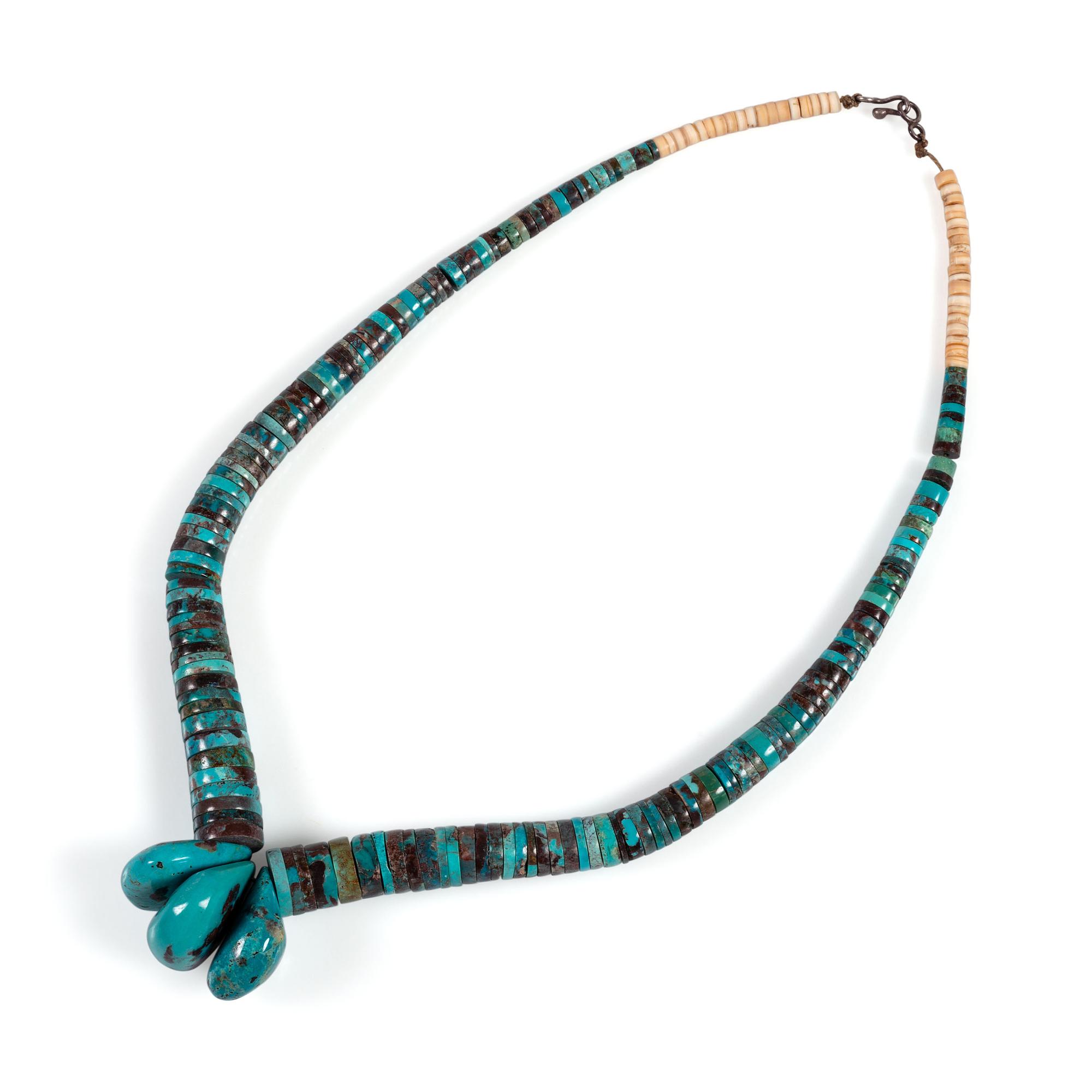 Pueblo Rolled Turquoise Necklace