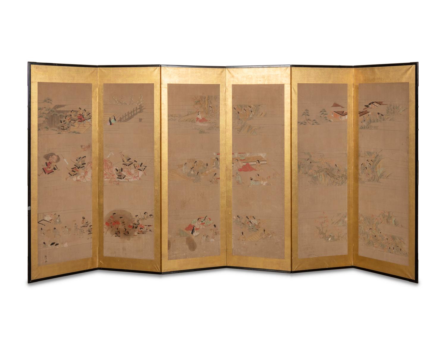 A Japanese Six-Panel Floor Screen