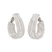 Platinum and Diamond Hoop Earrings