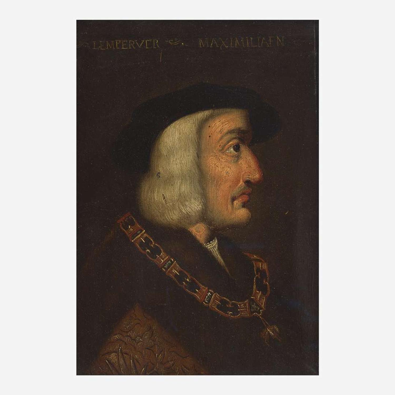 Follower of Bernhard Strigel (German, 1460–1528) Profile Portrait of Maximilian I, Holy Roman Emperor