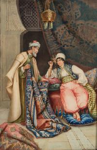 A Carpet Merchant and a Reclining Young Man