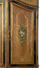 A Venetian Style Polychrome Lacquered Secretary Bookcase — 19TH CENTURY