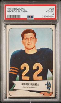 A Group of Chicago Bears Hall of Fame 1954 Bowman PSA Graded Football Cards