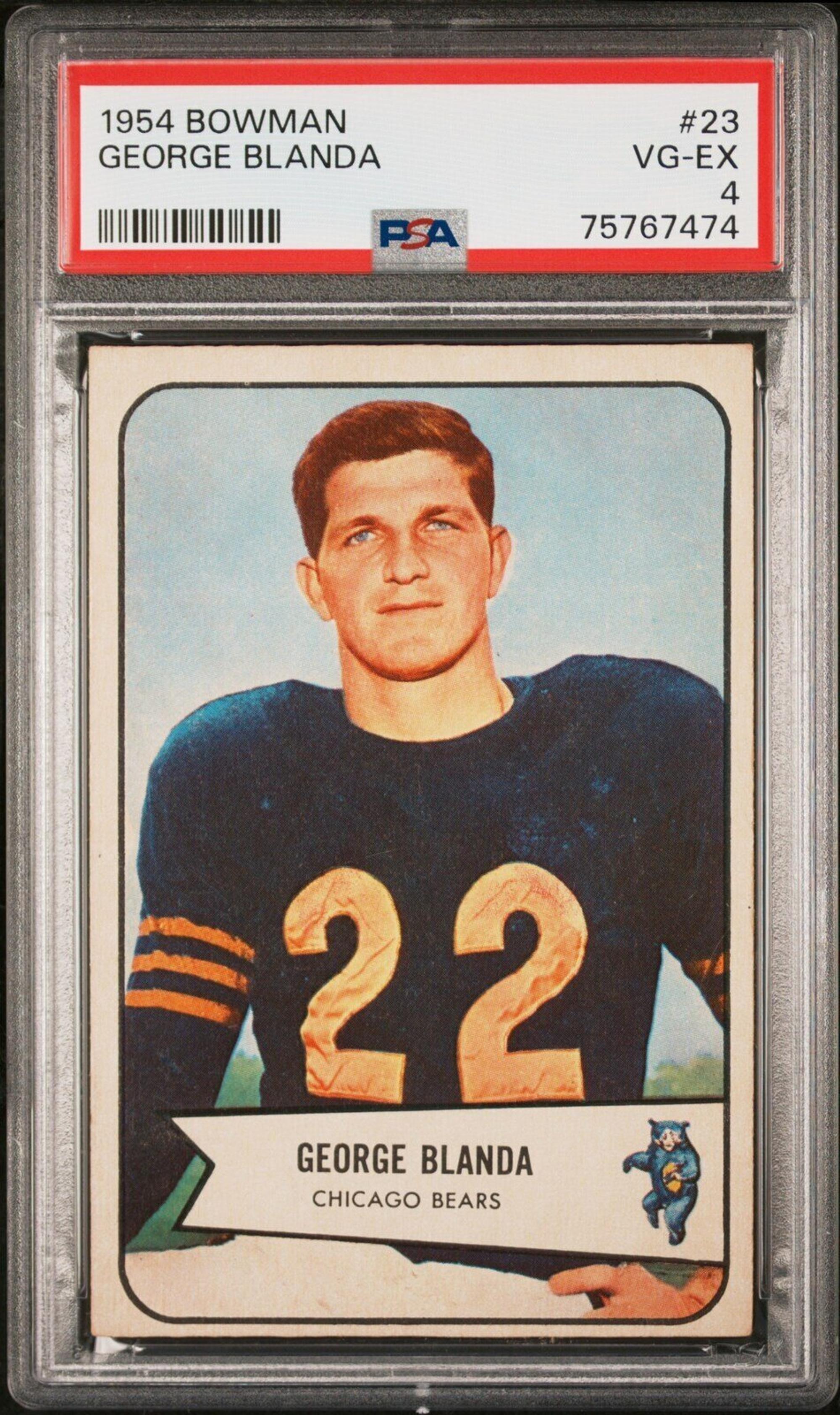 A Group of Chicago Bears Hall of Fame 1954 Bowman PSA Graded Football Cards