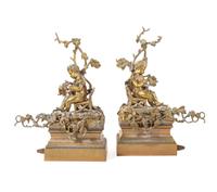 A Louis XVI Style Gilt Bronze Fire Fender