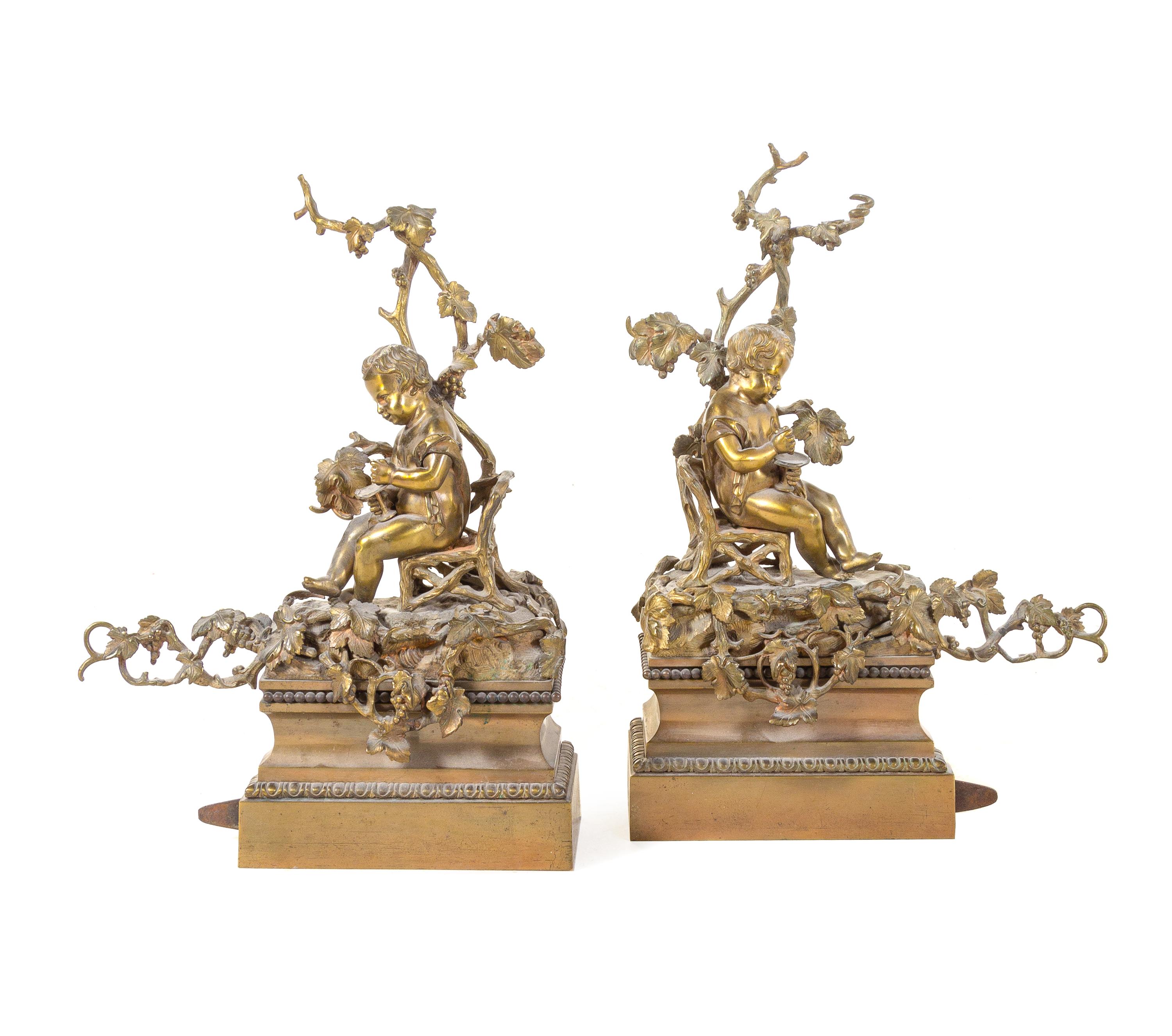 A Louis XVI Style Gilt Bronze Fire Fender