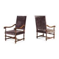 A Pair of Henry II Style Carved Fruitwood Fauteuils