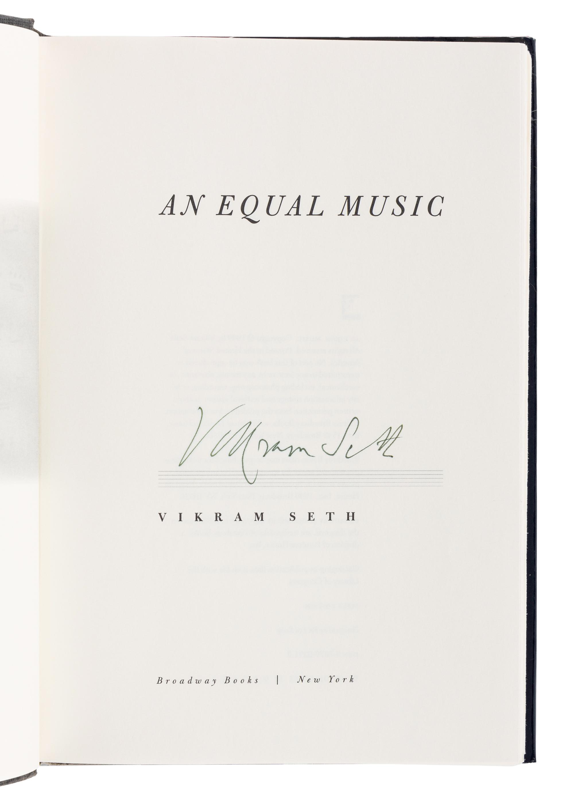 SETH, Vikram (b. 1952). A group of 3 FIRST AMERICAN EDITIONS by Seth, ALL SIGNED, comprising: