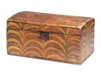 A Country Painted Pine Domed Top Blanket Box, 19th Century