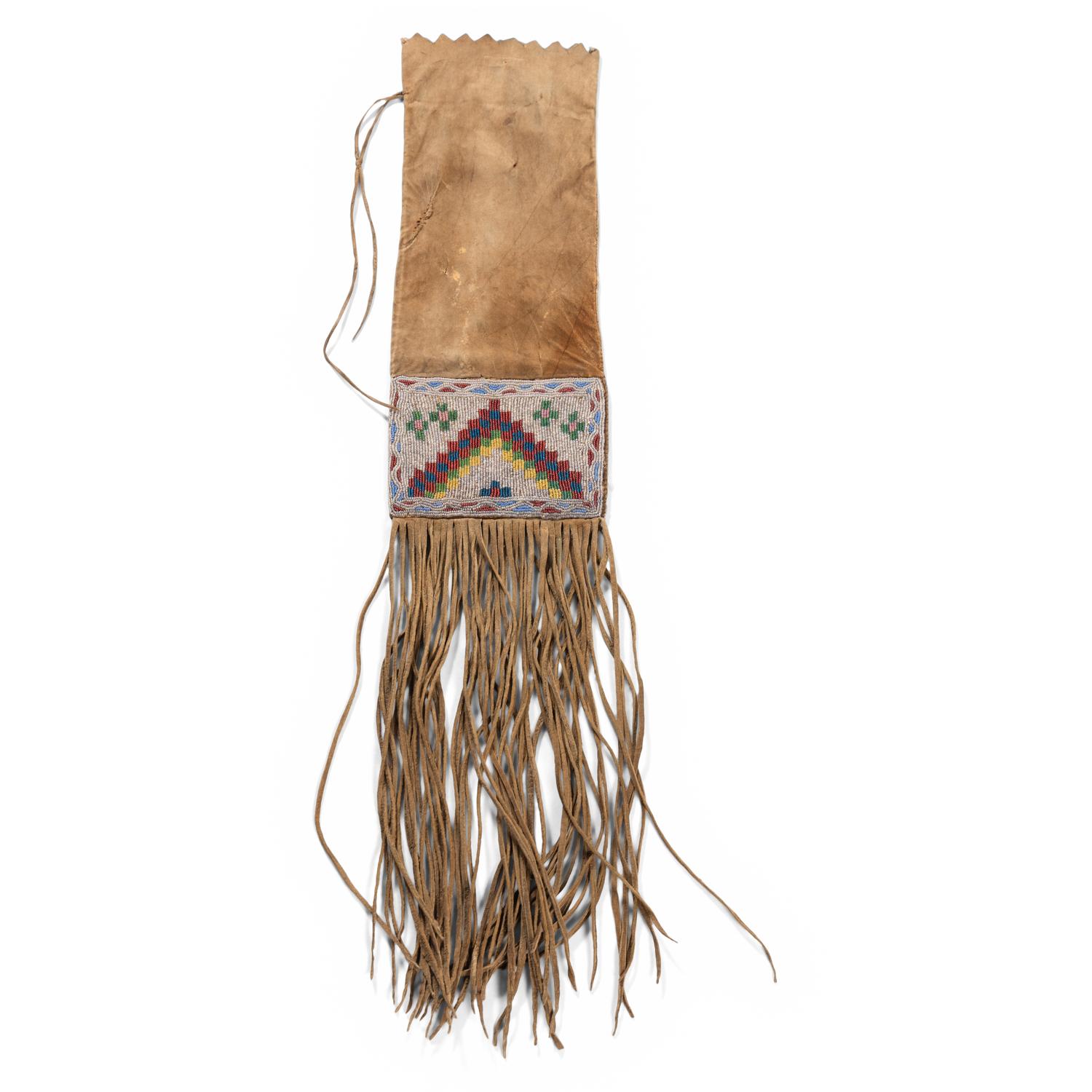 Cree Beaded Hide Tobacco Bag