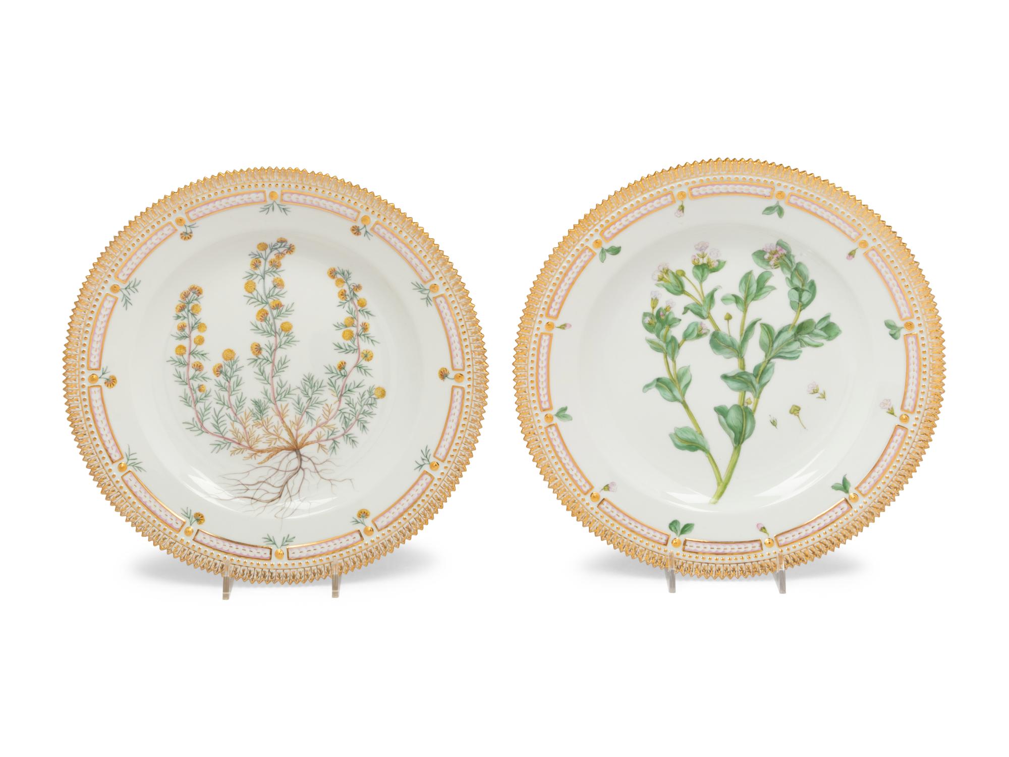 Two Royal Copenhagen Flora Danica Plates