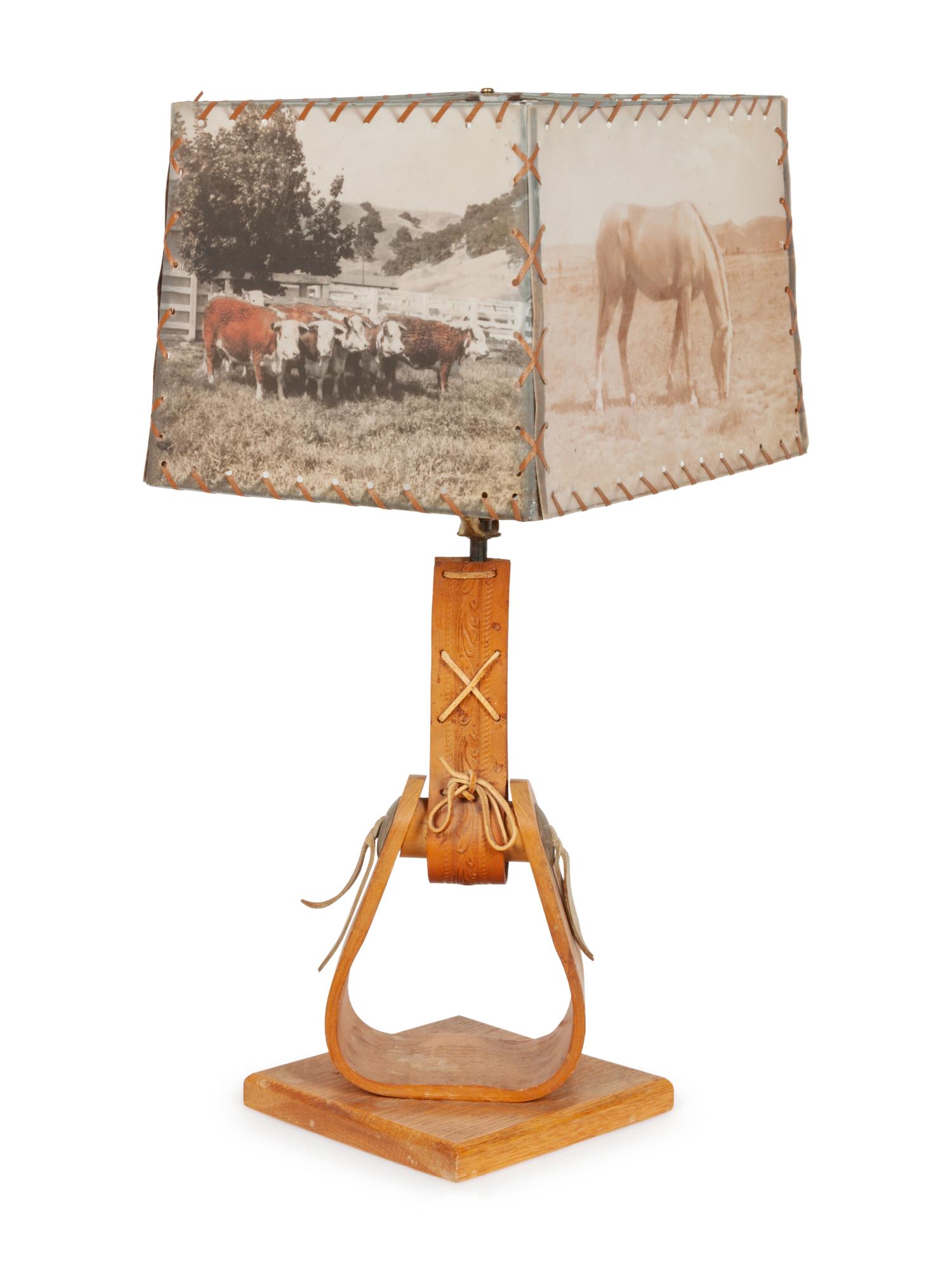 Pair of Western Style Stirrup Table Lamps