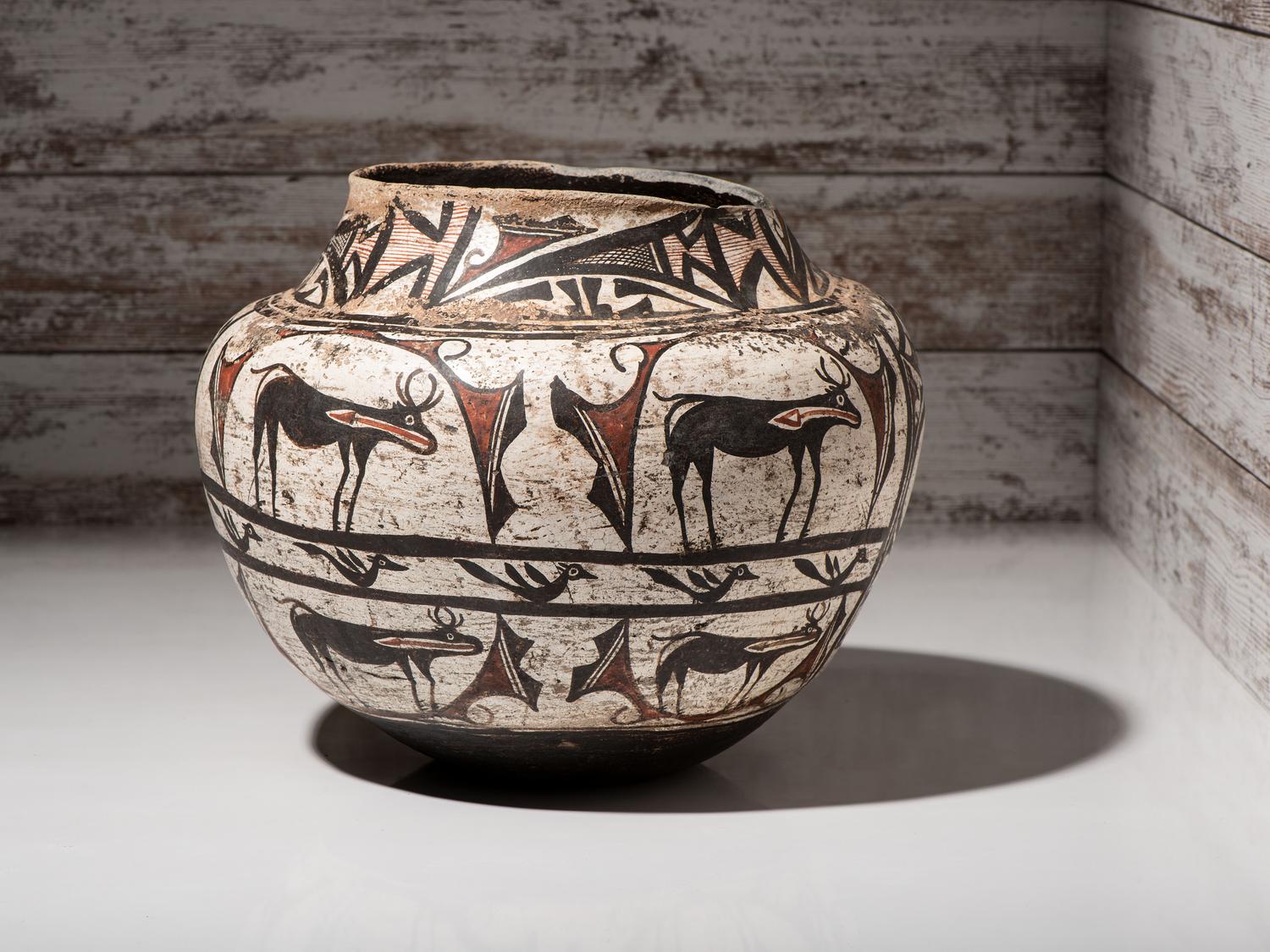Zuni Polychrome Pottery Olla